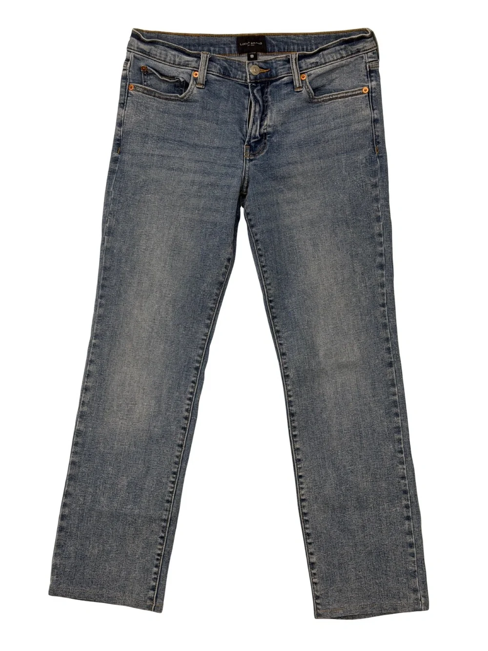 Lucky Brand Straight Leg Jeans in Washed Blue size 12